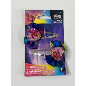 Trolls World Tour 2 Pack Hair Clips Barrettes Pink Blue Purple NWT